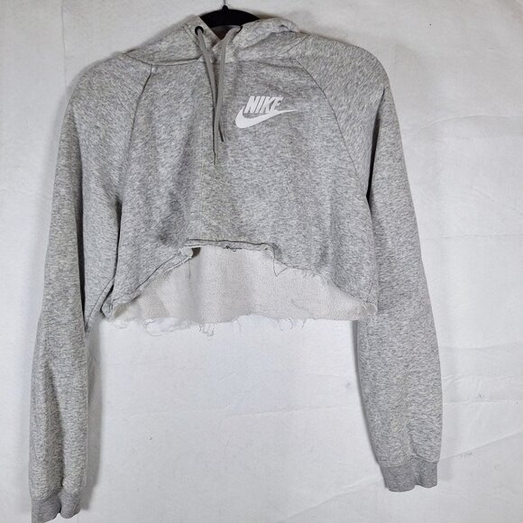 Nike Cropped Gray Sweatshirt - Picture 1 of 4